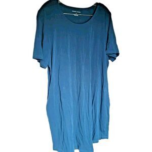Universal Standard Dress Sz M Halie TShirt Teal Short Sleeve Peru Cotton Quality
